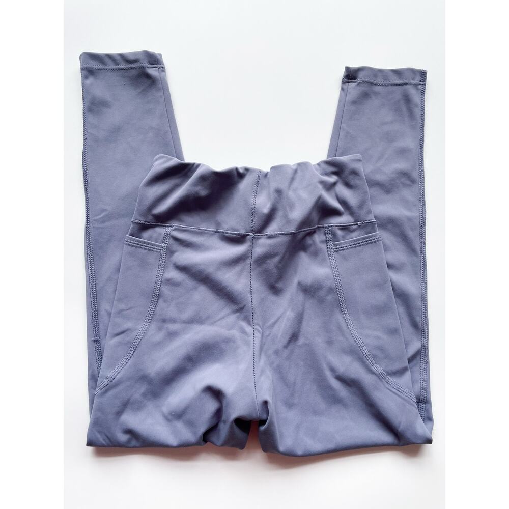 Uniqlo Airism Blue Gray Full Length Athletic Leggings with Pockets Girls 7-8